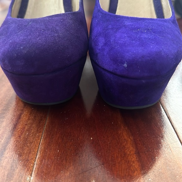 Aldo Royal Purple Suede Platform Wedge Heels Size 8 (EU 38.5) - Picture 6 of 16